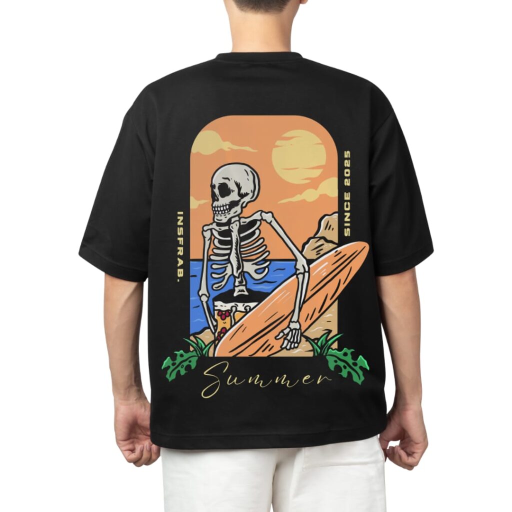 Surfing Skeleton Oversize Tee